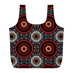 Tribal Aztec Mandala Art Full Print Recycle Bag (l) by tmsartbazaar