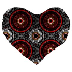 Tribal Aztec Mandala Art Large 19  Premium Flano Heart Shape Cushions by tmsartbazaar