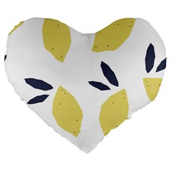 Laser Lemons Large 19  Premium Heart Shape Cushions by andStretch