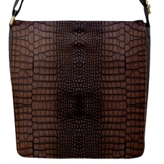 Brown Alligator Leather Skin Flap Closure Messenger Bag (s) by LoolyElzayat