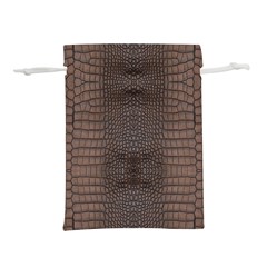 Brown Alligator Leather Skin Lightweight Drawstring Pouch (m) by LoolyElzayat