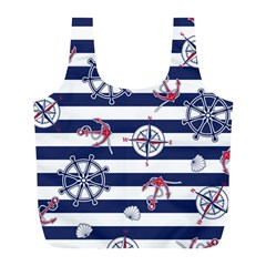 Seamless-marine-pattern Full Print Recycle Bag (l) by BangZart
