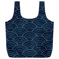 Blue Sashiko Pattern Full Print Recycle Bag (xl) by goljakoff
