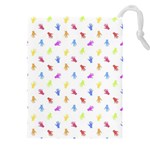 Multicolored Hands Silhouette Motif Design Drawstring Pouch (4XL) Front