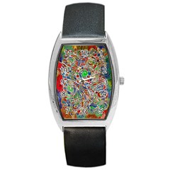 Pop Art - Spirals World 1 Barrel Style Metal Watch by EDDArt