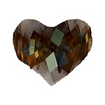 Digital Geometry Standard 16  Premium Flano Heart Shape Cushions Back