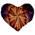 Sun Fractal Large 19  Premium Heart Shape Cushions Front