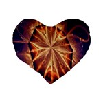 Sun Fractal Standard 16  Premium Flano Heart Shape Cushions Back