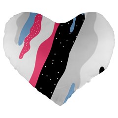 Abstract Space Pattern Design Large 19  Premium Flano Heart Shape Cushions by brightlightarts