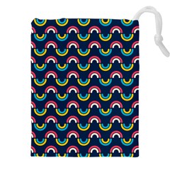 Geo Rainbow Stroke Drawstring Pouch (5xl) by tmsartbazaar