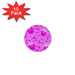 Cccartonnslogobg7 Cupycakescollage11pinknewbkgrd* Jokerscullzzz7117 Logohotpinkpattern 1  Mini Buttons (10 Pack)  by DayDreamersBoutique