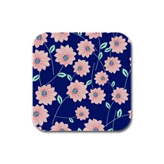 Floral Rubber Square Coaster (4 Pack)  by Sobalvarro