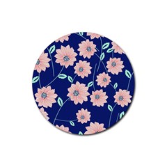 Floral Rubber Round Coaster (4 Pack)  by Sobalvarro