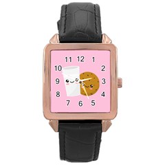 Milk And Cookie Rose Gold Leather Watch  by CuteKingdom