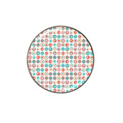 Aqua Coral Circles Hat Clip Ball Marker by CuteKingdom