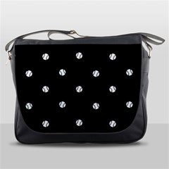 Black And White Baseball Motif Pattern Messenger Bag by dflcprintsclothing