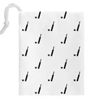 Black And White Cricket Sport Motif Print Pattern Drawstring Pouch (4XL) Back