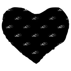 Formula One Black And White Graphic Pattern Large 19  Premium Heart Shape Cushions by dflcprintsclothing