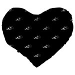 Formula One Black And White Graphic Pattern Large 19  Premium Heart Shape Cushions Back