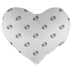 American Football Ball Motif Print Pattern Large 19  Premium Heart Shape Cushions by dflcprintsclothing