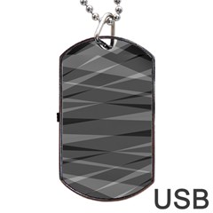 Abstract Geometric Pattern, Silver, Grey And Black Colors Dog Tag Usb Flash (two Sides) by Casemiro