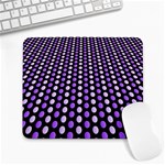 Purple and Pink Dots Pattern, black background Large Mousepads Front
