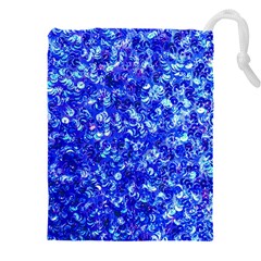 Blue Sequin Dreams Drawstring Pouch (5xl) by essentialimage
