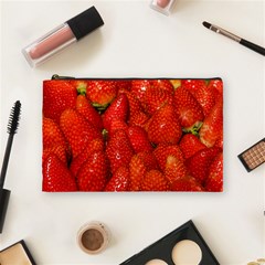 Colorful Strawberries At Market Display 1 Cosmetic Bag (medium) by dflcprintsclothing