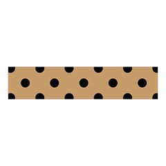 Large Black Polka Dots On Pale Brown - Velvet Scrunchie by FashionLane