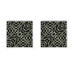 Dark Interlace Motif Mosaic Pattern Cufflinks (square) by dflcprintsclothing