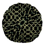 Dark Interlace Motif Mosaic Pattern Large 18  Premium Flano Round Cushions Back