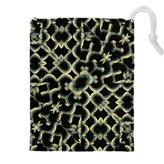 Dark Interlace Motif Mosaic Pattern Drawstring Pouch (4xl) by dflcprintsclothing