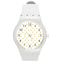 Bright Rose Motif Print Pattern Round Plastic Sport Watch (m) by dflcprintsclothing