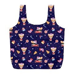 Cat Astro Love Full Print Recycle Bag (l) by designsbymallika