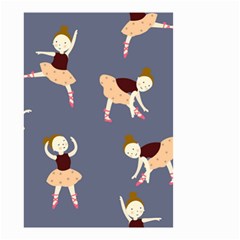 Cute  Pattern With  Dancing Ballerinas On The Blue Background Small Garden Flag (two Sides) by EvgeniiaBychkova