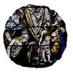 Christian Window Glass Art Print Large 18  Premium Round Cushions Back