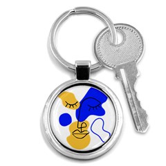 Evening Mood Face Drawing Key Chain (round) by ArtsyWishy