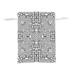 Modern Black And White Geometric Print Lightweight Drawstring Pouch (l) by dflcprintsclothing