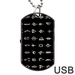 Electrical Symbols Callgraphy Short Run Inverted Dog Tag Usb Flash (two Sides) by WetdryvacsLair