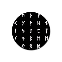 Elder Futhark Rune Set Collected Inverted Rubber Coaster (round)  by WetdryvacsLair