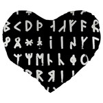 Complete Dalecarlian Rune Set Inverted Large 19  Premium Heart Shape Cushions Back