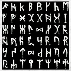 Macromannic Runes Collected Inverted Canvas 12  X 12  by WetdryvacsLair