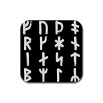 Younger Futhark Rune Set Collected Inverted Rubber Square Coaster (4 pack)  Front