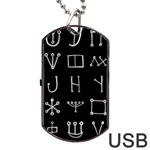 Heinrich Cornelius Agrippa Of Occult Philosophy 1651 Malachim Alphabet Collected Inverted Square Dog Tag USB Flash (Two Sides) Front