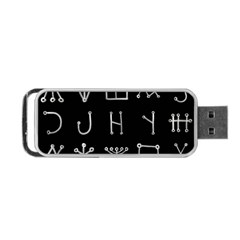 Heinrich Cornelius Agrippa Of Occult Philosophy 1651 Malachim Alphabet Collected Inverted Square Portable Usb Flash (one Side) by WetdryvacsLair