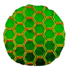 Hexagon Windows Large 18  Premium Round Cushions by essentialimage
