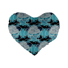 Digital Waves Standard 16  Premium Flano Heart Shape Cushions by Sparkle