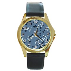 Abstract Fashion Style  Round Gold Metal Watch by Sobalvarro