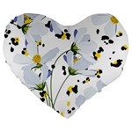 Tree poppies  Large 19  Premium Flano Heart Shape Cushions Front