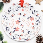 Flowers and Hearts Ornament (Round Filigree) Front